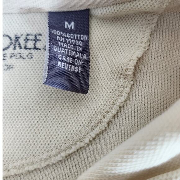 Vintage Cherokee Washed Pique Beige Short Sleeve Polo Men's Size Medium - Picture 7 of 8